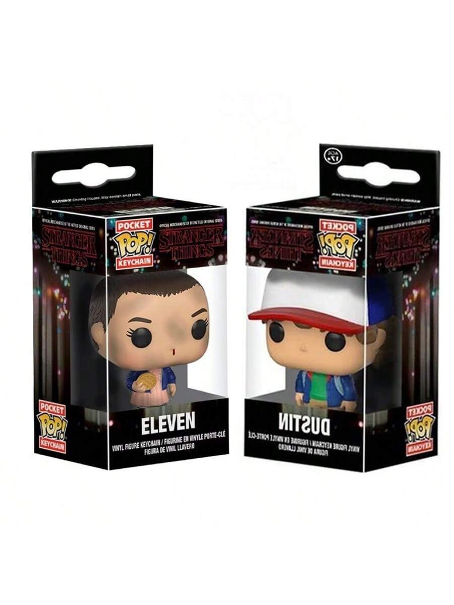 Pop Pocket Eleven With Eggo & Dustin Pack Of 2 KeyChain Vinyl Figures